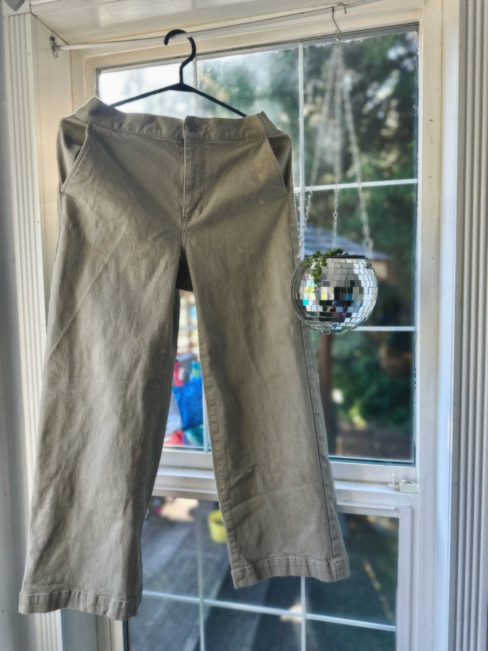 OAK + FORT CROPPED LENGTH TWILL WIDE LEG PANT